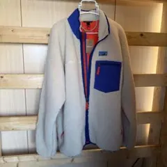 patagonia レトロx フリースジャケット XL クリーム/青