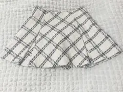 GRL インパン裏地付き チェック柄 ツイードミニスカート ホワイト