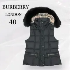 美品　BURBERRY LONDON ダウンベスト　ブラック　ノバチェック　40のサムネイル
