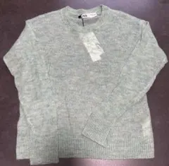 ZARA ミントグリーン ニットセーター S 新品未使用タグ付き