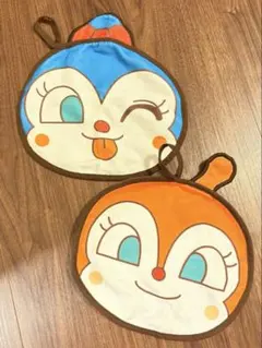 アンパンマン コキンちゃん ドキンちゃん 顔型ループ付きハンドタオル フェイス
