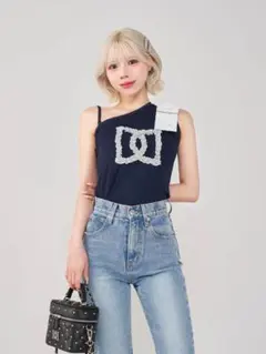 Darich ビックリボンワンショルトップス ビッグリボンワンショルトップス – Darich