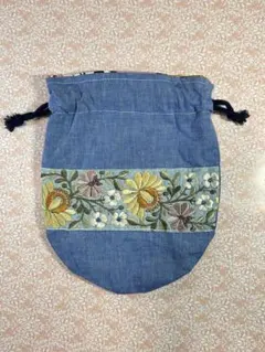 インド刺繍リボンハンドメイド巾着