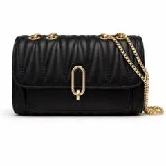 【韓国】キルティングチェーンショルダーバッグ ブラック