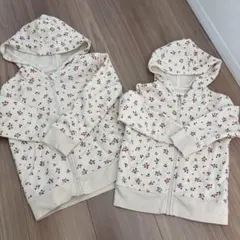 パーカー　アウター　上着　姉妹　お揃い　100 120 花柄