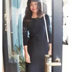 新品タグ付 Mystrada 袖刺繍ニットワンピース