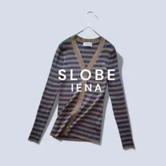 スローブイエナ　IENA ボーダー　カーディガン　ニット　ウール　Ｖネック