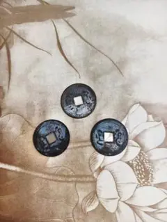 古風な金属製ボタン 3個セット