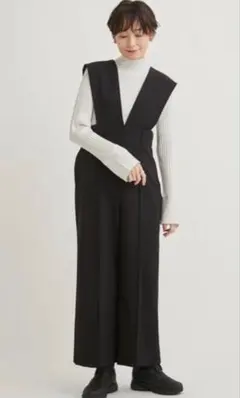 emmi atelier ワイドショルダーサロペット　エミ　M 1 ブラック　黒のサムネイル