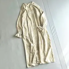 アーバンリサーチドアーズ 花柄ワンピース イエロー テンセル混 ゆったり ロング