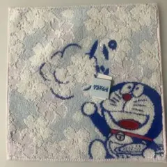 ドラえもん　タオルハンカチ　桜　ハンカチ　タオル　ブルー