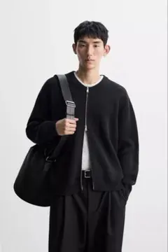 ジップ カーディガン