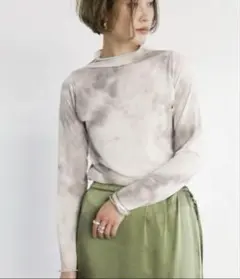 select MOCA タイダイメロートップス/シアーハイネックロングスリーブ