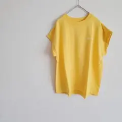 新品◆Eprouve イエロー ノースリーブ Tシャツ ロゴ刺繍 原色 差し色