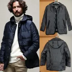 Sサイズ ナノユニバース 西川ダウン シングルコート ブラック 超美品 着用1回