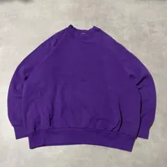 90s1990年代フルーツオブザルームUSA製無地フェードパープル紫M28