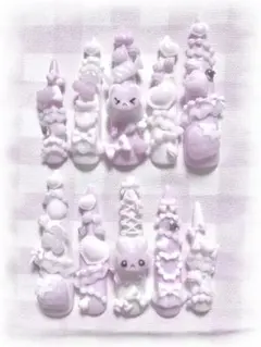 現品♡ 地雷系 量産型 平成女児 ゴテゴテ 激甘 3d フリル ネイルチップ