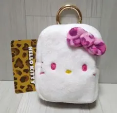 【新品未使用】ハローキティ　ヒョウ柄　ピンク　カラビナ付きミニポーチ　サンリオ