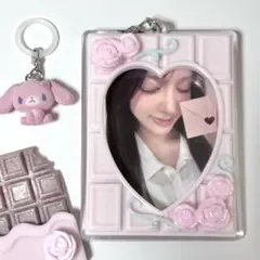 ♡トレカケースデコ レジンデコ チョコレート いちごチョコ ローズ バレエコア