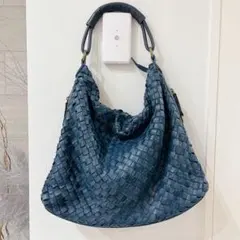 LILY リリー メッサーラ ポニーレザー メッシュ 2wayバッグ 青 A4可のサムネイル