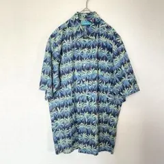 【美品】　USA製　TORI RICHARD アロハシャツ　ヤシの木　ボタニカルのサムネイル