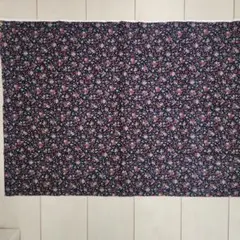 ネイビー 小花柄 綿プリント生地
