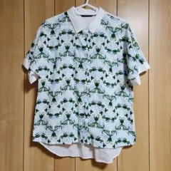 J. Sloane 半袖刺繍シャツ ホワイト/グリーンのサムネイル