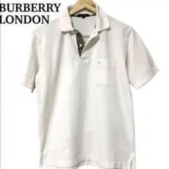 バーバリー BURBERRY 長袖 ポロシャツ 鹿の子 ノバチェック L 美品