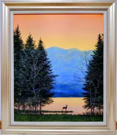 F3号】千住博/手描き作品/表サイン有/日本画/岩絵具/色紙サイズ/高級