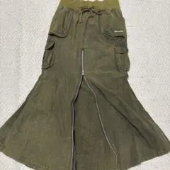エルロデオ　オリーブ色フレアスカート ジッパー付きのサムネイル