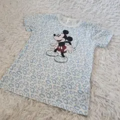 ディズニー ミッキー Tシャツ プリント 豹柄 ミッキーマウス ヒョウ柄 Mのサムネイル