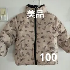 【美品】petit main 恐竜柄ダウンコート 100