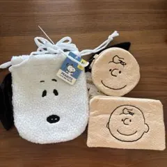 韓国　DAISO ダイソー　スヌーピー　ポーチ3個セット