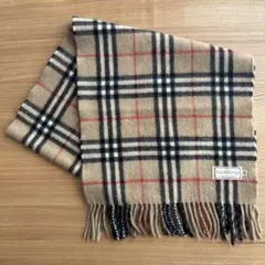 BURBERRYバーバリー　カシミヤ100% ベージュ×ノバチェック　マフラー