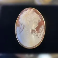 K18枠カメオブローチ.ペンダント