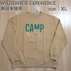 ウィルダネスエクスペリエンス キャンププリント クルースウェット ベージュ XL