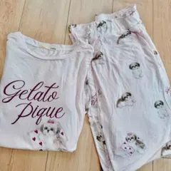 新品　ジェラートピケ　シーズー　犬　セットアップ　パジャマ　ルームウェア　ピンク