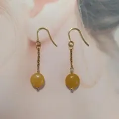 トパーズ、ラウンド天然石のブラピアス