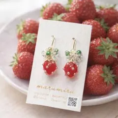 いちご畑のピアス・イヤリング