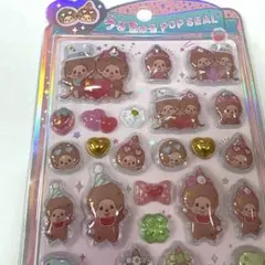 【正規品】モンチッチ うるちゅる　ポップシール ピンク　もんちっち