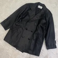 希少XL✨ BALMAIN レザーコート アイボリー 羊革 裏地総柄 フード着脱 BALMAIN（バルマン） 中綿 レザーコート フード脱着可 ハイネック 裏地