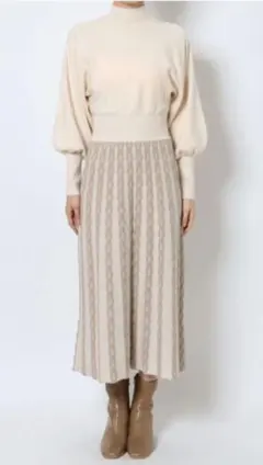 ✨LAGUNAMOON✨ダイア柄　フィットアンド　フレアニットワンピース