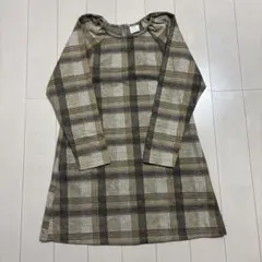 ZARA ザラのチェック柄ニットワンピース 七分袖