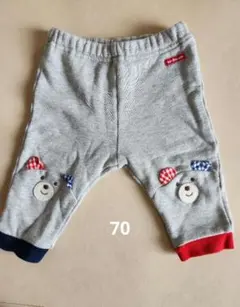 ミキハウス　ホットビスケッツ　クマ刺繍　パンツ　70