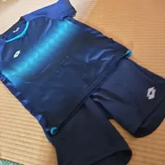 Lotto Tシャツ・ショートパンツセット ネイビー・グリーン