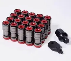 20個セット M12×P1.5 ホイールナット フルロック レッド×チタニウム