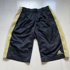 adidas ストライプ ショートパンツ 黒 金 メンズ L ハーフパンツ