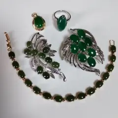 最終sale　翡翠?ブローチ2，ブレスレット、リング、トップまとめ売り