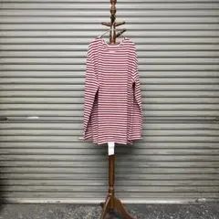 deadstock ロシア軍　ボーダーシャツ　長袖　赤×生成　バスクシャツのサムネイル