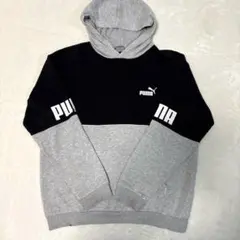 キッズPUMA パーカー グレー　黒 160サイズ